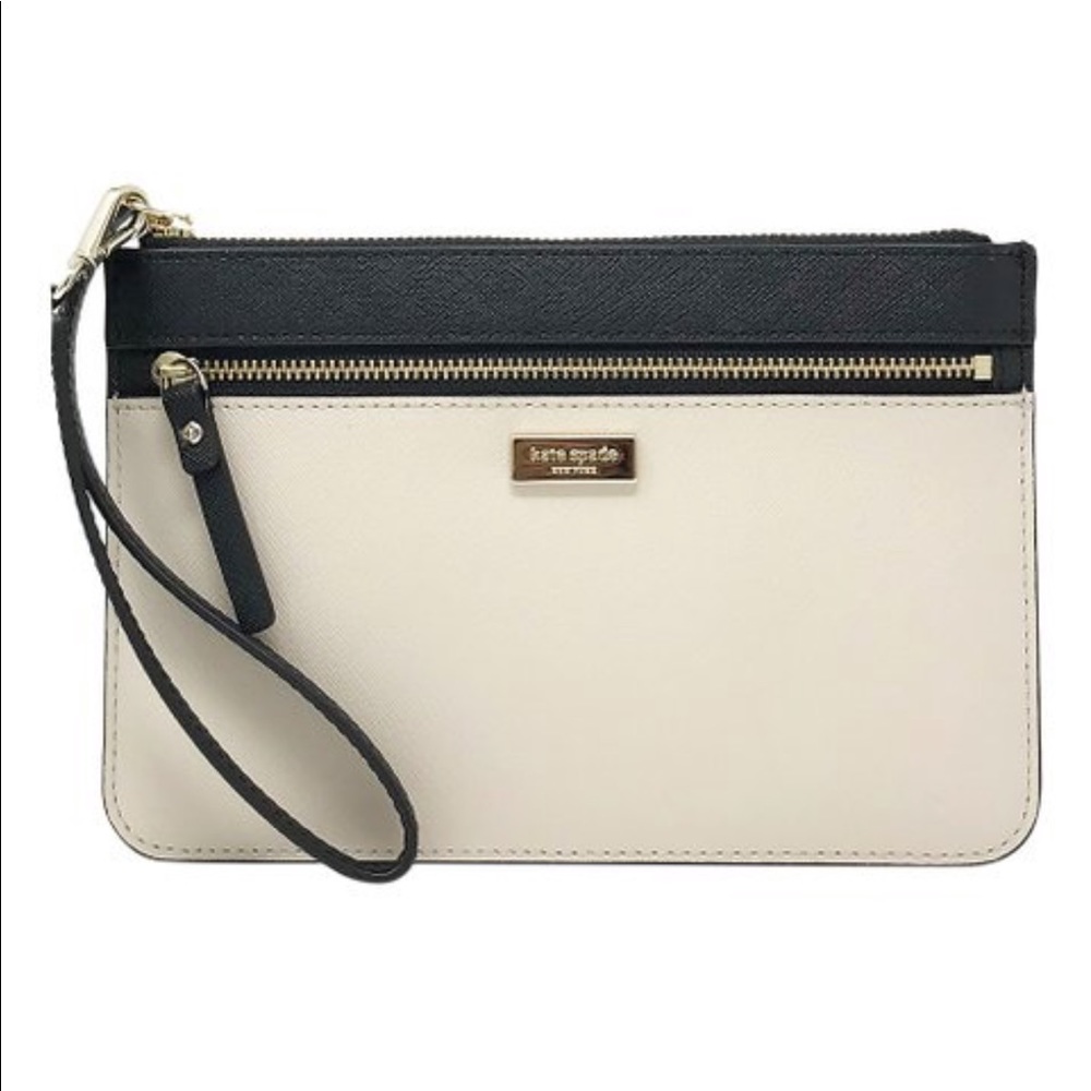 🔥NWOT | Kate Spade | Laurel Way Wristlet, Blk Tan
